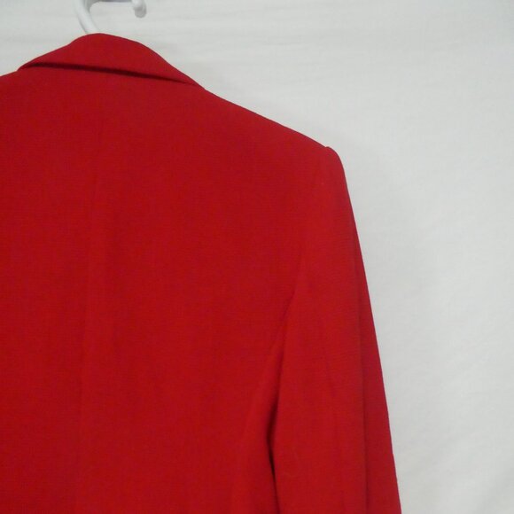 ESSENCE By THEME | small | Red Waffle Knit Textured Blazer | Faux Pockets - Picture 13 of 16